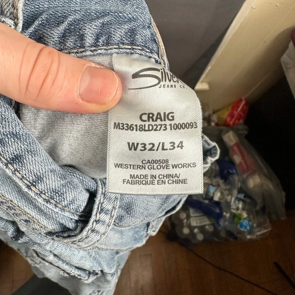 Silver Jeans Co Craig Mens 32x34 Easy Fit Bootcut Light Wash Denim M33618LD273